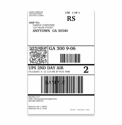 Prepaid Return Labels, UPS - Monarch Diagnostics